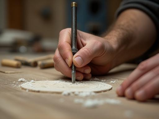 丁寧な作業を行う職人の手元