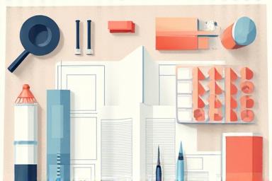 設計図とカラーパレットのイラスト