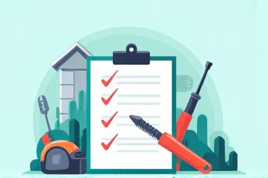 チェックリストと工具のイラスト